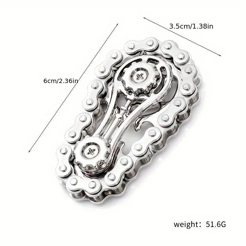 1Pc Gear Flywheel Fingertip Gyro Cool Finger Fidget Spinning Toy Metal Sensory Bicycle Chain Gear Board Game Novelty Toy Gift