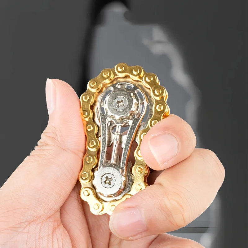 1Pc Gear Flywheel Fingertip Gyro Cool Finger Fidget Spinning Toy Metal Sensory Bicycle Chain Gear Board Game Novelty Toy Gift