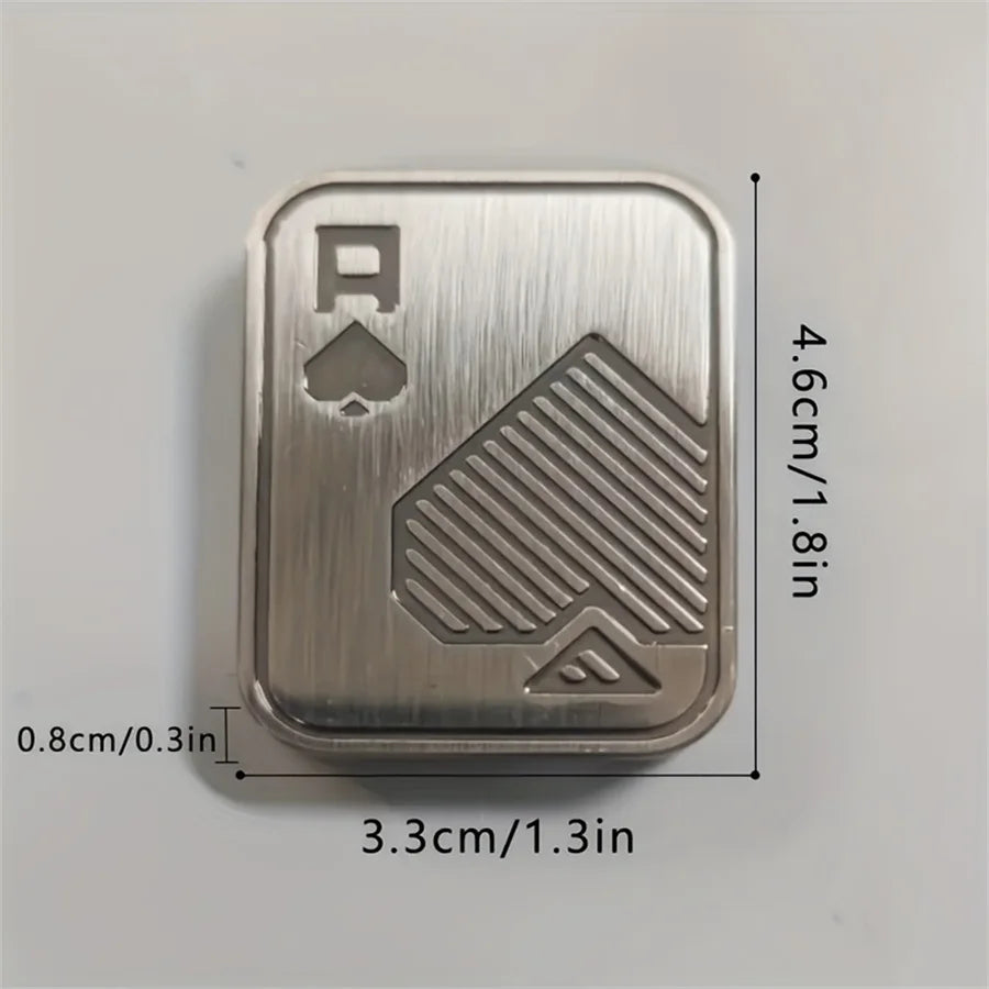 1Pc Metal Fidget Toys - Metal Poker Push Card Fidget Slider Stress Relief Toy,Fidget Toy Haptic Coin,Office Desk Toys Gifts