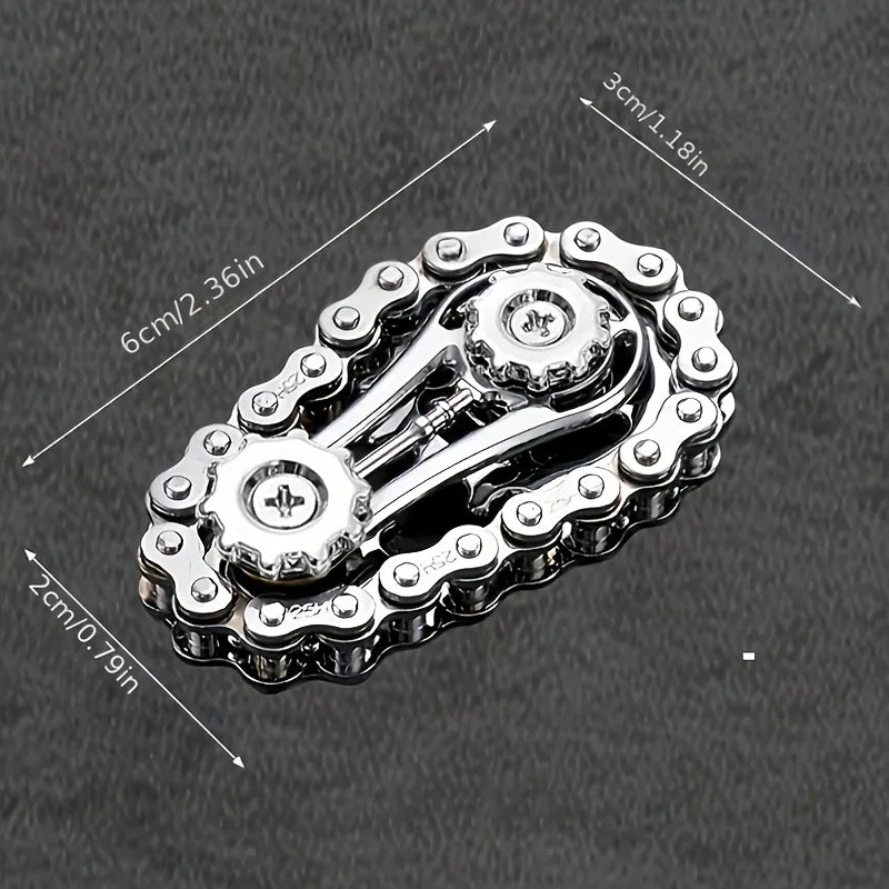 1Pc Gear Flywheel Fingertip Gyro Cool Finger Fidget Spinning Toy Metal Sensory Bicycle Chain Gear Board Game Novelty Toy Gift