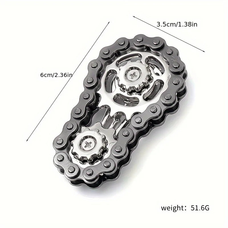 1Pc Gear Flywheel Fingertip Gyro Cool Finger Fidget Spinning Toy Metal Sensory Bicycle Chain Gear Board Game Novelty Toy Gift