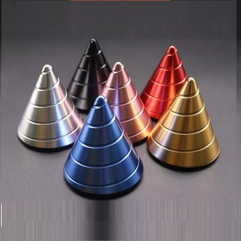 30MM Adult Desktop Decompression Metal Aluminum Alloy Decompression Hypnosis Spinning Gyroscope Fingertip Toy Power Cone Rotator