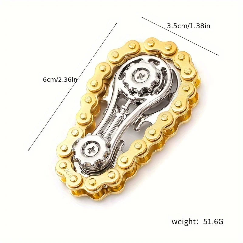 1Pc Gear Flywheel Fingertip Gyro Cool Finger Fidget Spinning Toy Metal Sensory Bicycle Chain Gear Board Game Novelty Toy Gift