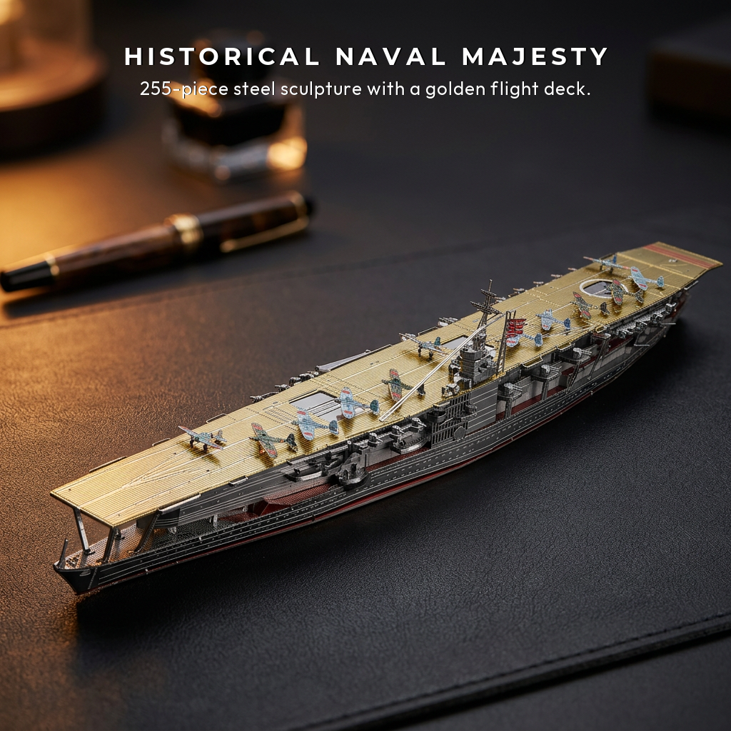 Apex Akagi Carrier | Premium 3D Stainless Steel Battleship Model - Copy View