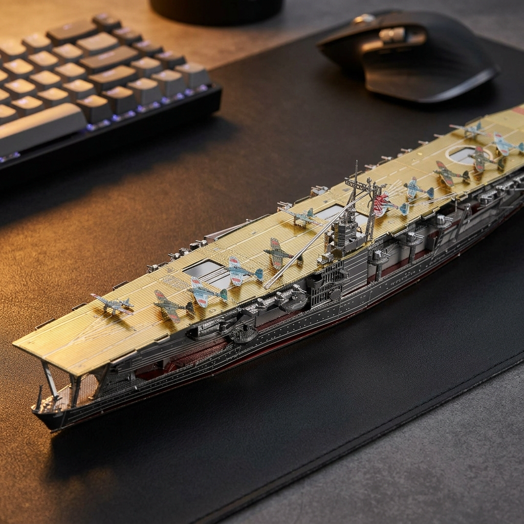 Apex Akagi Carrier | Premium 3D Stainless Steel Battleship Model - Hero View