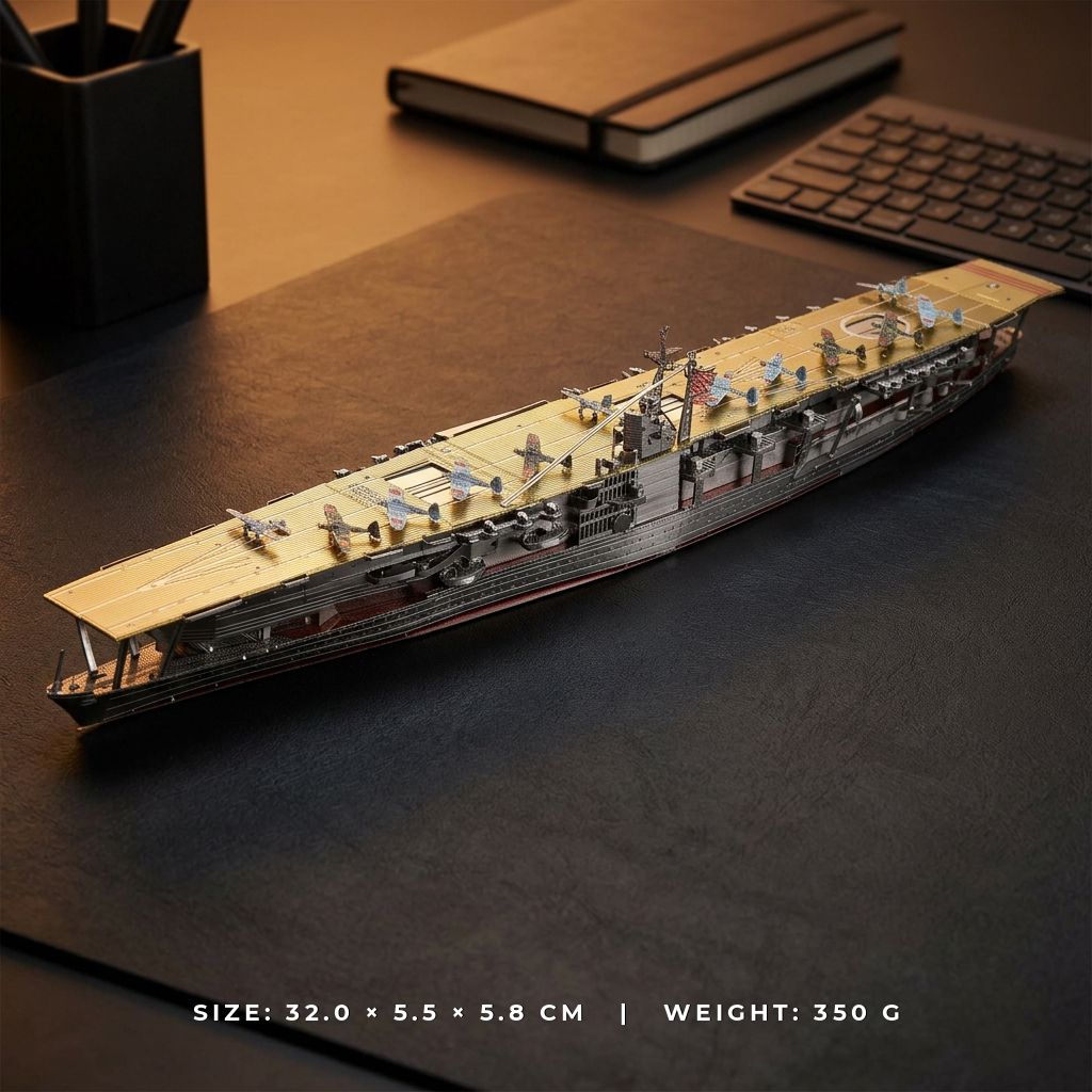 Apex Akagi Carrier | Premium 3D Stainless Steel Battleship Model - Tech View