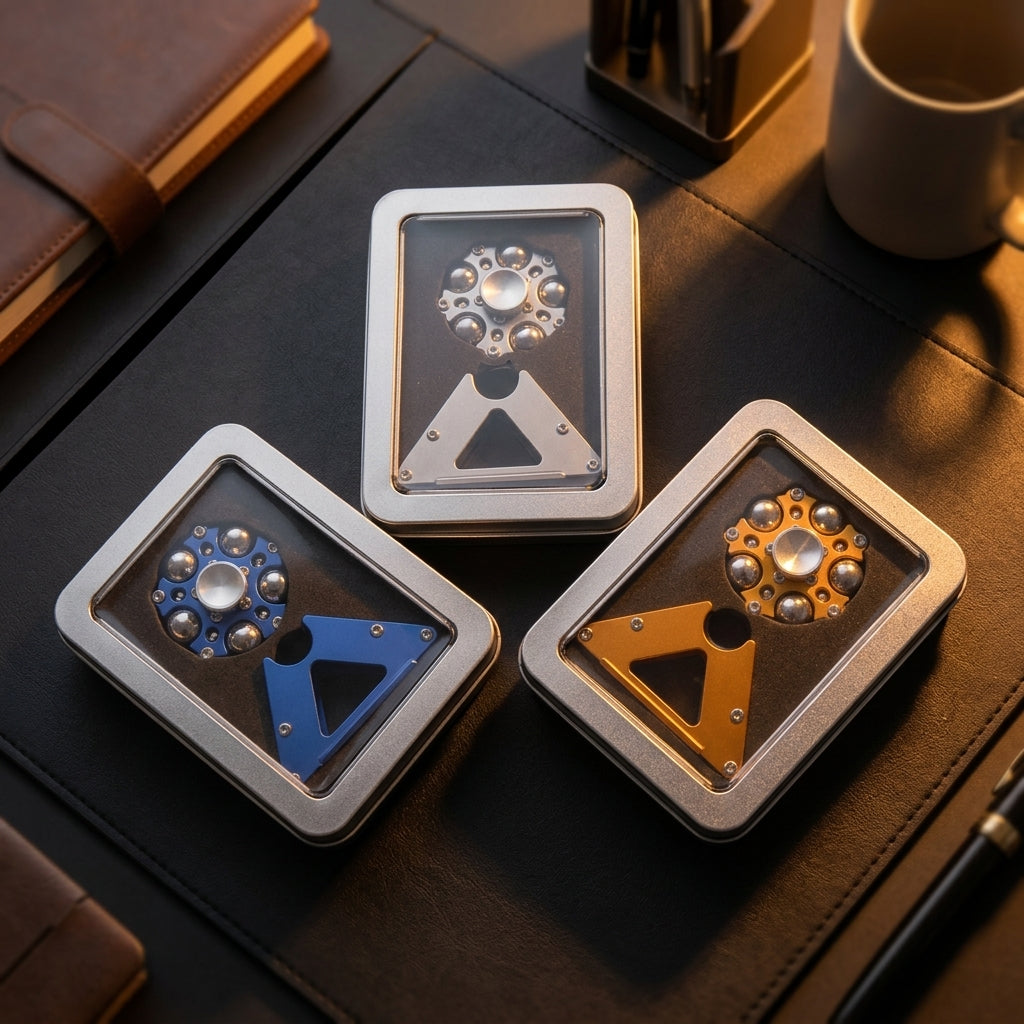 Apex Kinetic Ball Track Spinner | Premium Steel Orb Hand Spinner - Lifestyle View