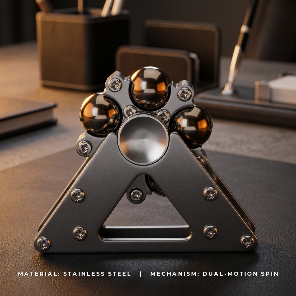 Apex Kinetic Ball Track Spinner | Premium Steel Orb Hand Spinner - Tech View