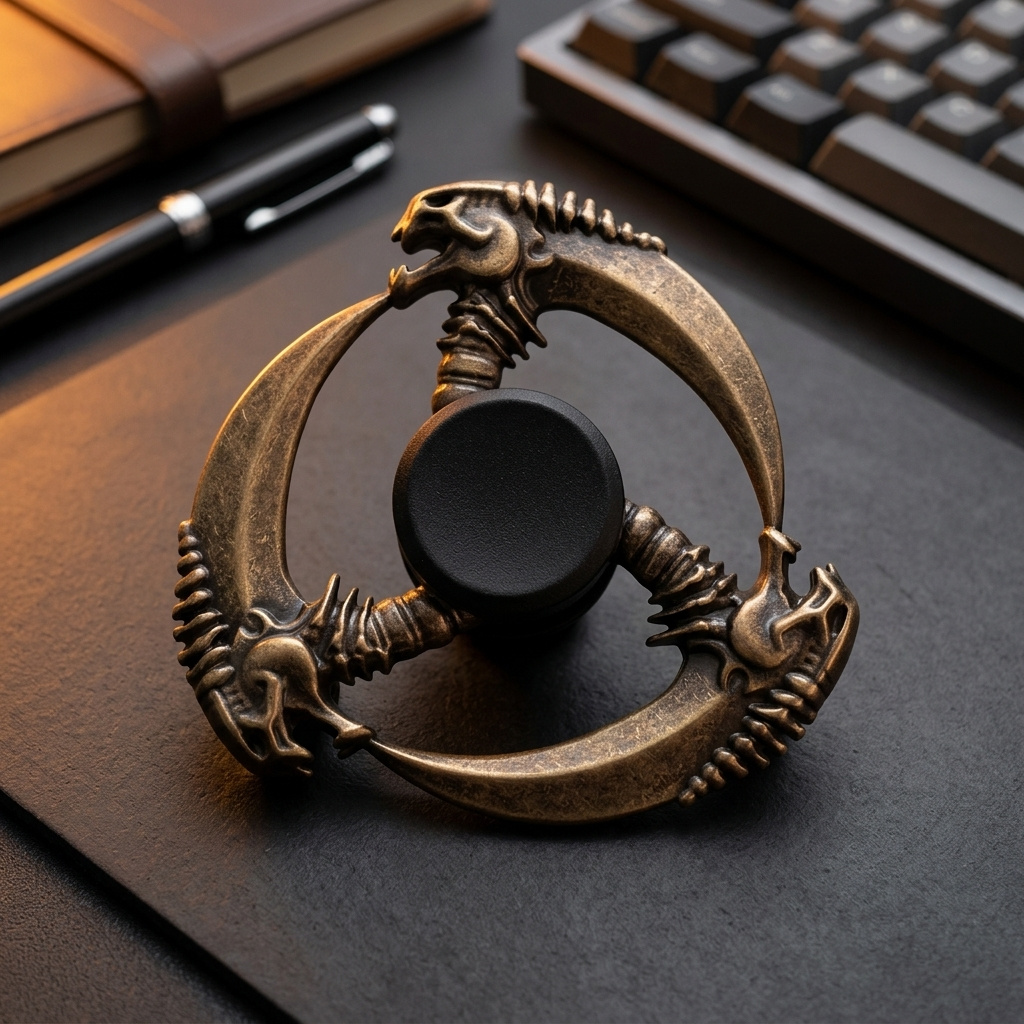 Apex Bronze Mute Spinner | Premium Antique Alloy Hand Spinner - Gt View