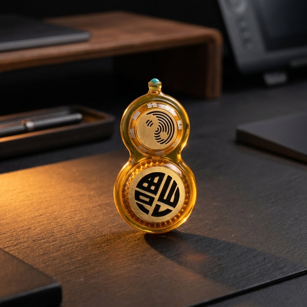 Apex PEI Cucurbit Slider | Premium Amber PEI Haptic Fidget Toy - Variant View
