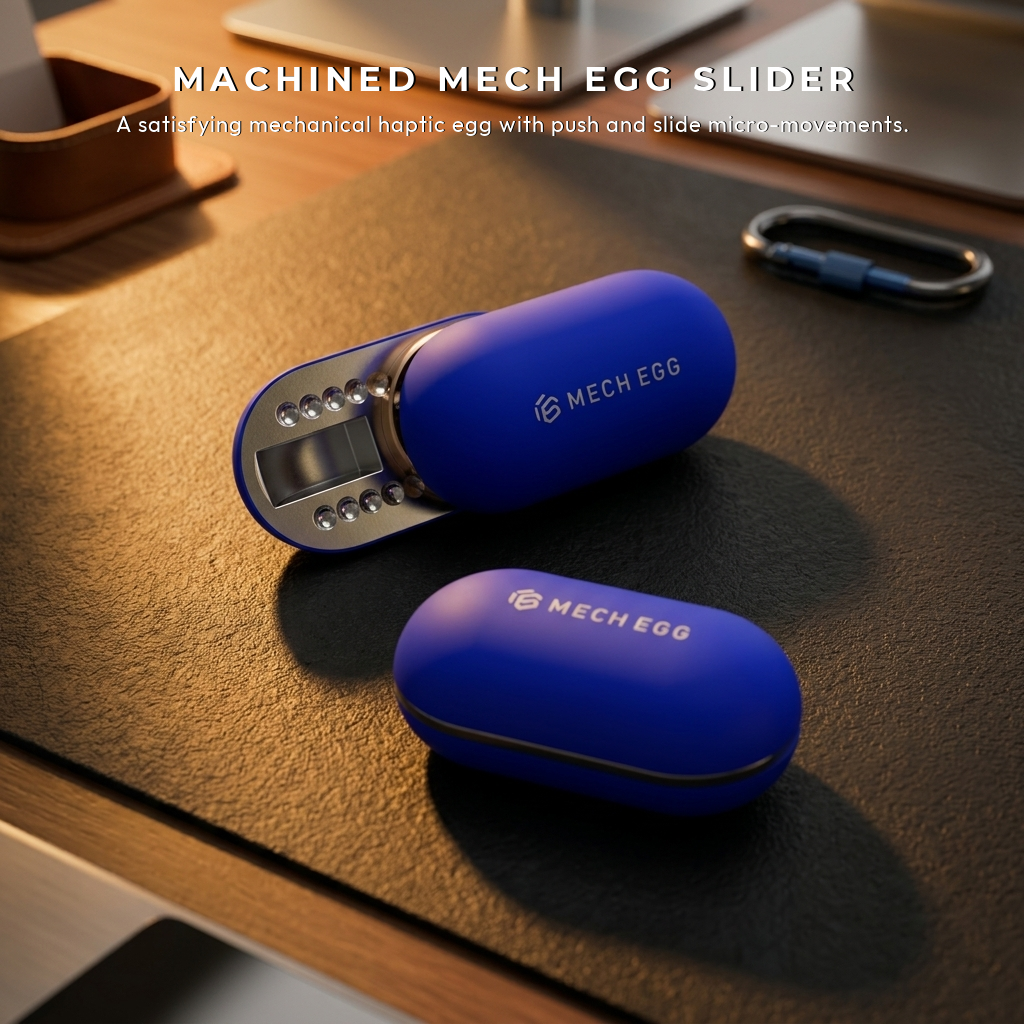 Apex Mech Egg Slider | Premium Machined Haptic Fidget Egg - Copy View
