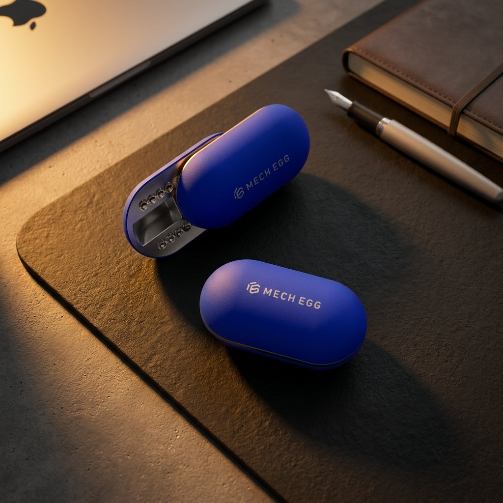 Apex Mech Egg Slider | Premium Machined Haptic Fidget Egg - Lifestyle View