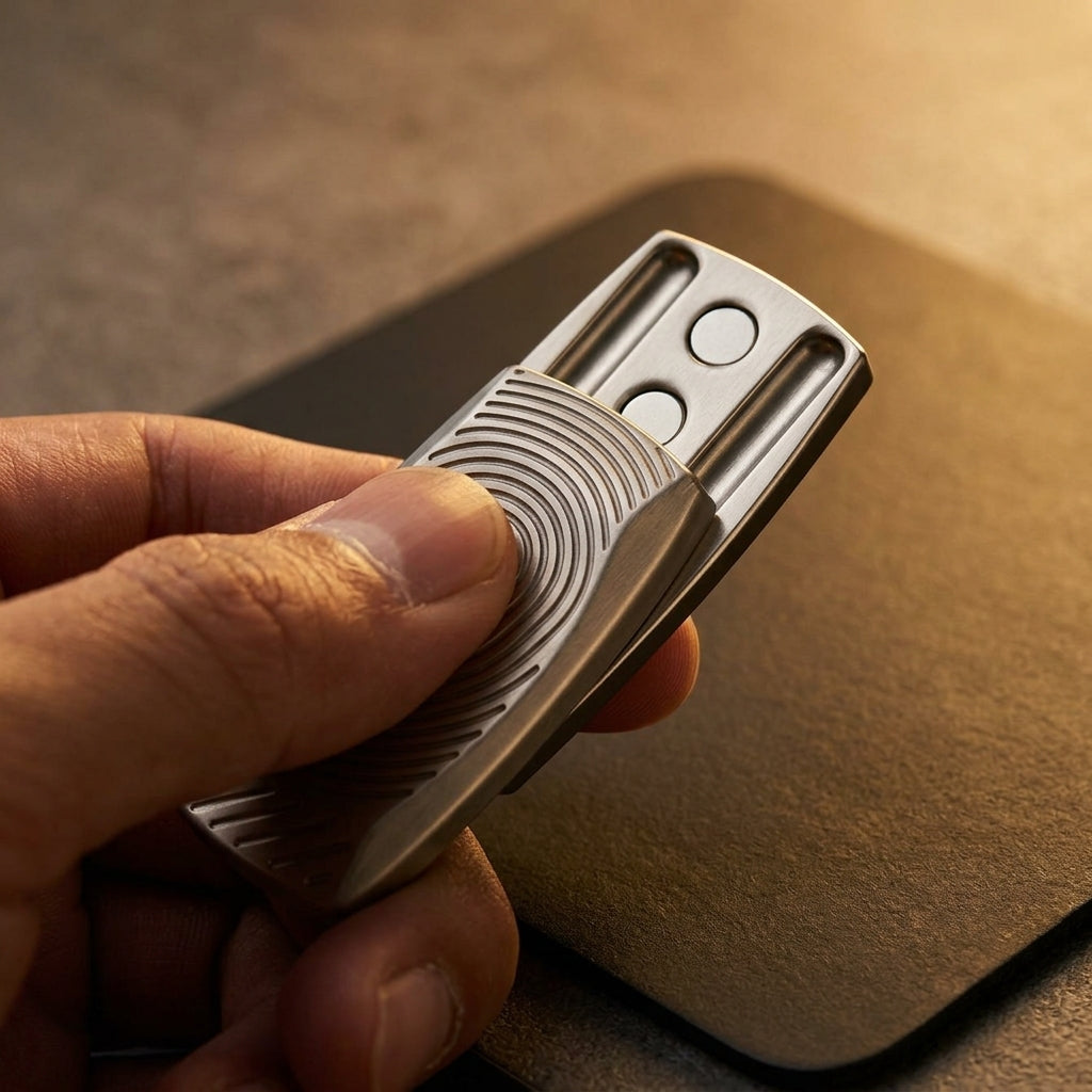 Apex Fingerprint Haptic Slider | Premium Textured Zinc Alloy Slider - Lifestyle View
