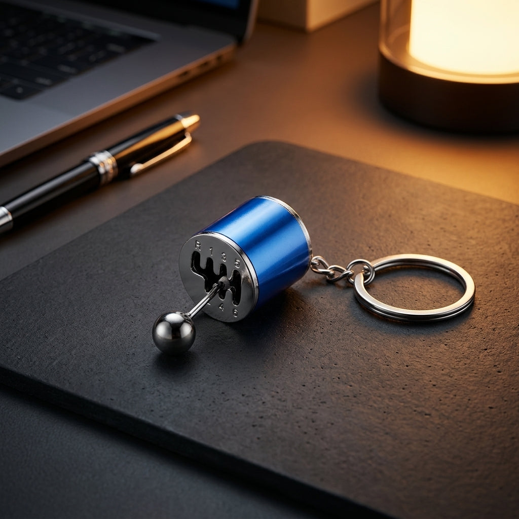 Apex Gearbox Shift Keychain | Premium Mini Haptic Gear Stick Keyring - Gearbox View