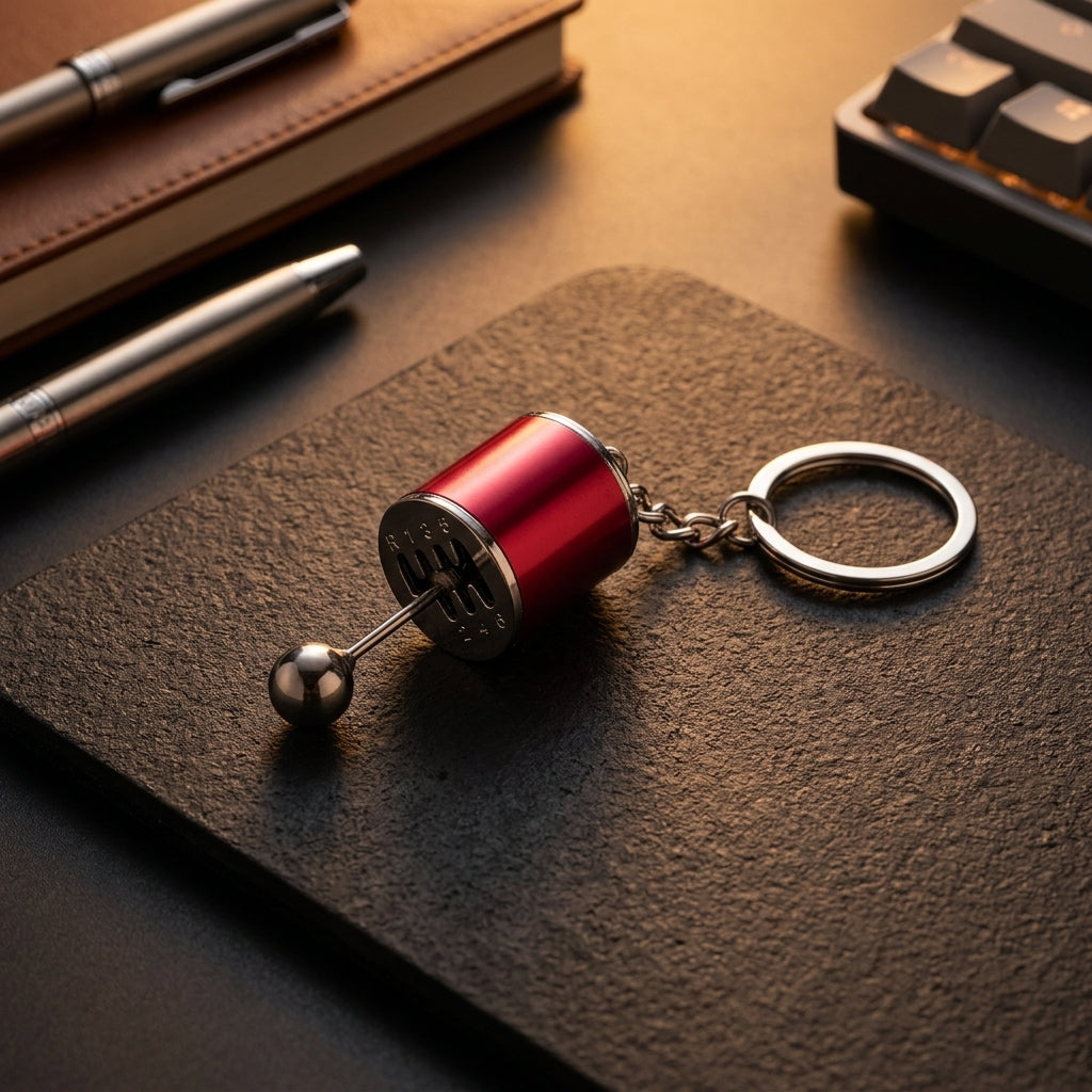 Apex Gearbox Shift Keychain | Premium Mini Haptic Gear Stick Keyring - Gearbox View