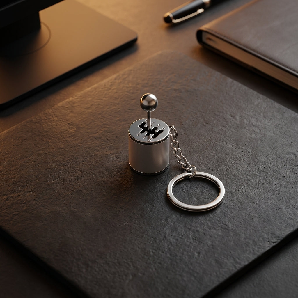 Apex Gearbox Shift Keychain | Premium Mini Haptic Gear Stick Keyring - Gearbox View