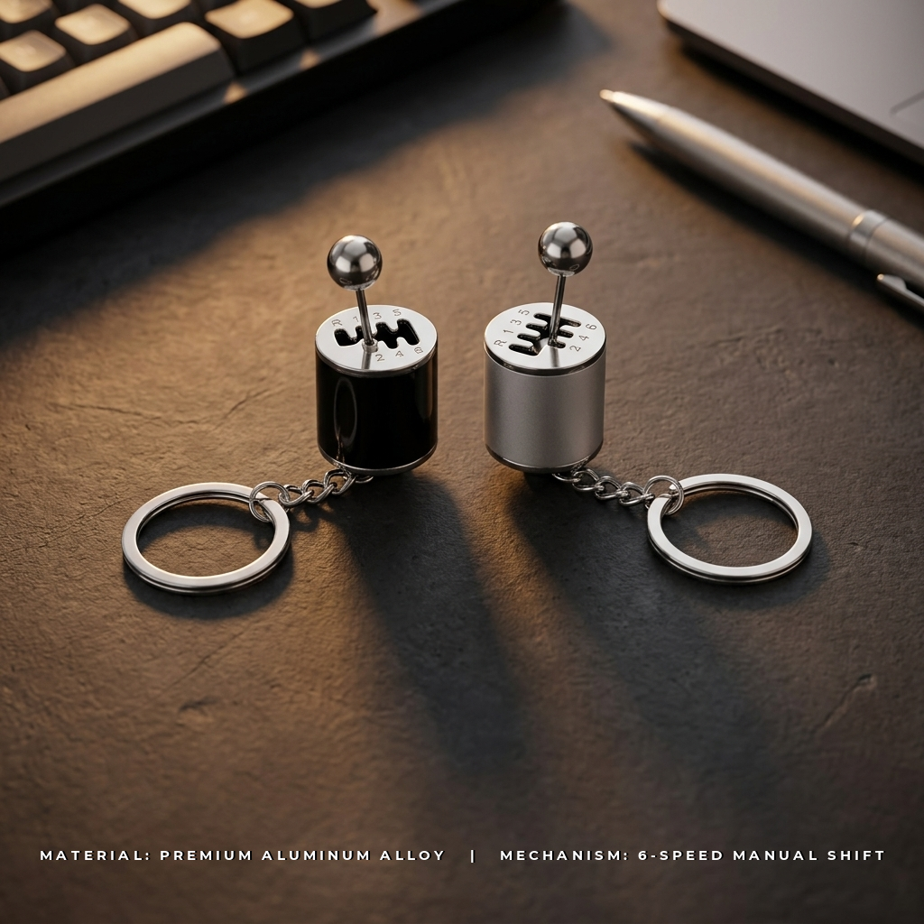Apex Gearbox Shift Keychain | Premium Mini Haptic Gear Stick Keyring - Tech View