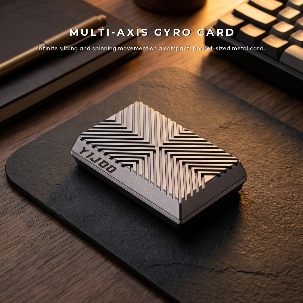 Apex Infinite Gyro Card | Premium Multi-Axis Metal Fidget Spinner - Copy View