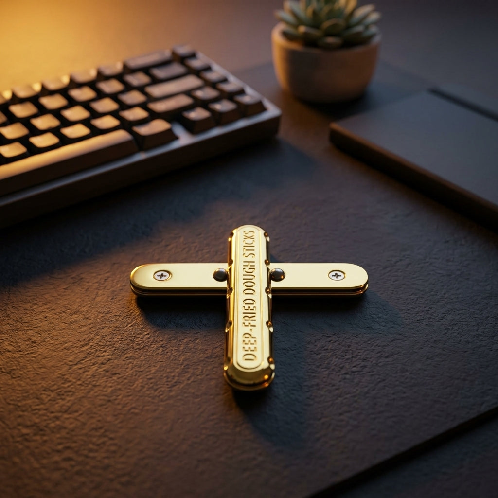 Nexus Youtiao Haptic Slider | Premium Sandblasted Gunmetal Fidget Bar - Gold View