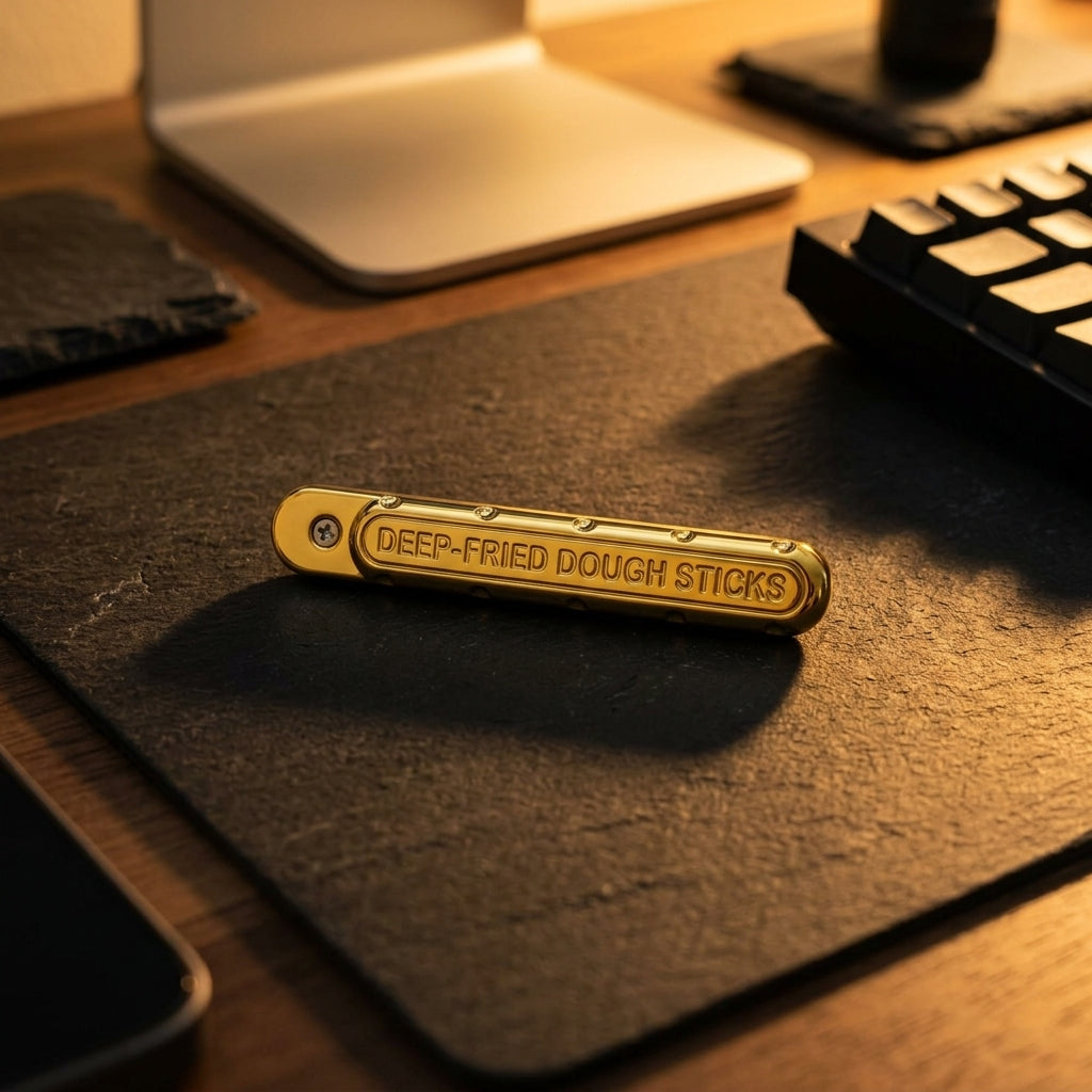Nexus Youtiao Haptic Slider | Premium Sandblasted Gunmetal Fidget Bar - Gold View
