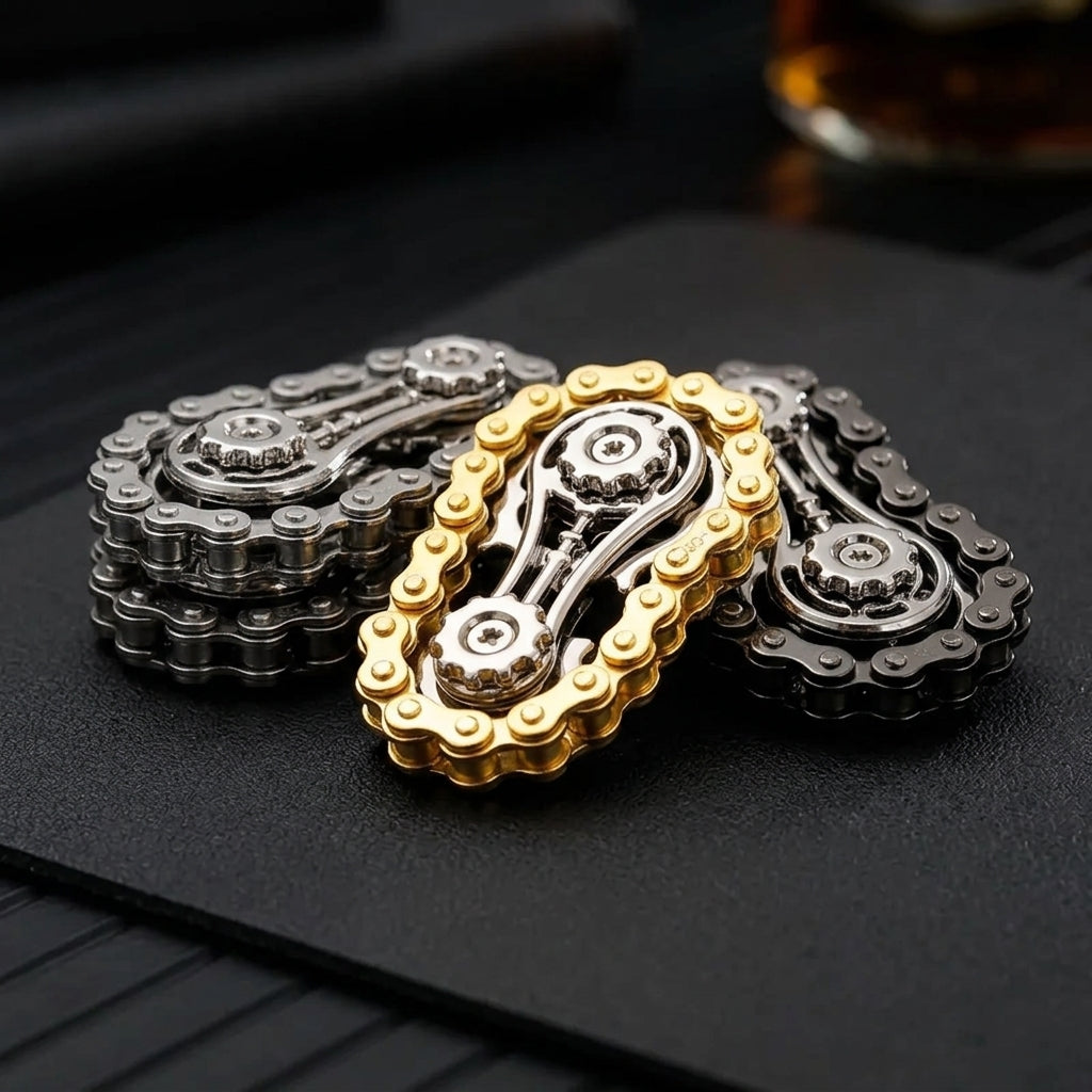 Apex Gear Orbit | Premium CNC Chain Link Fidget Sculpture - Lifestyle View
