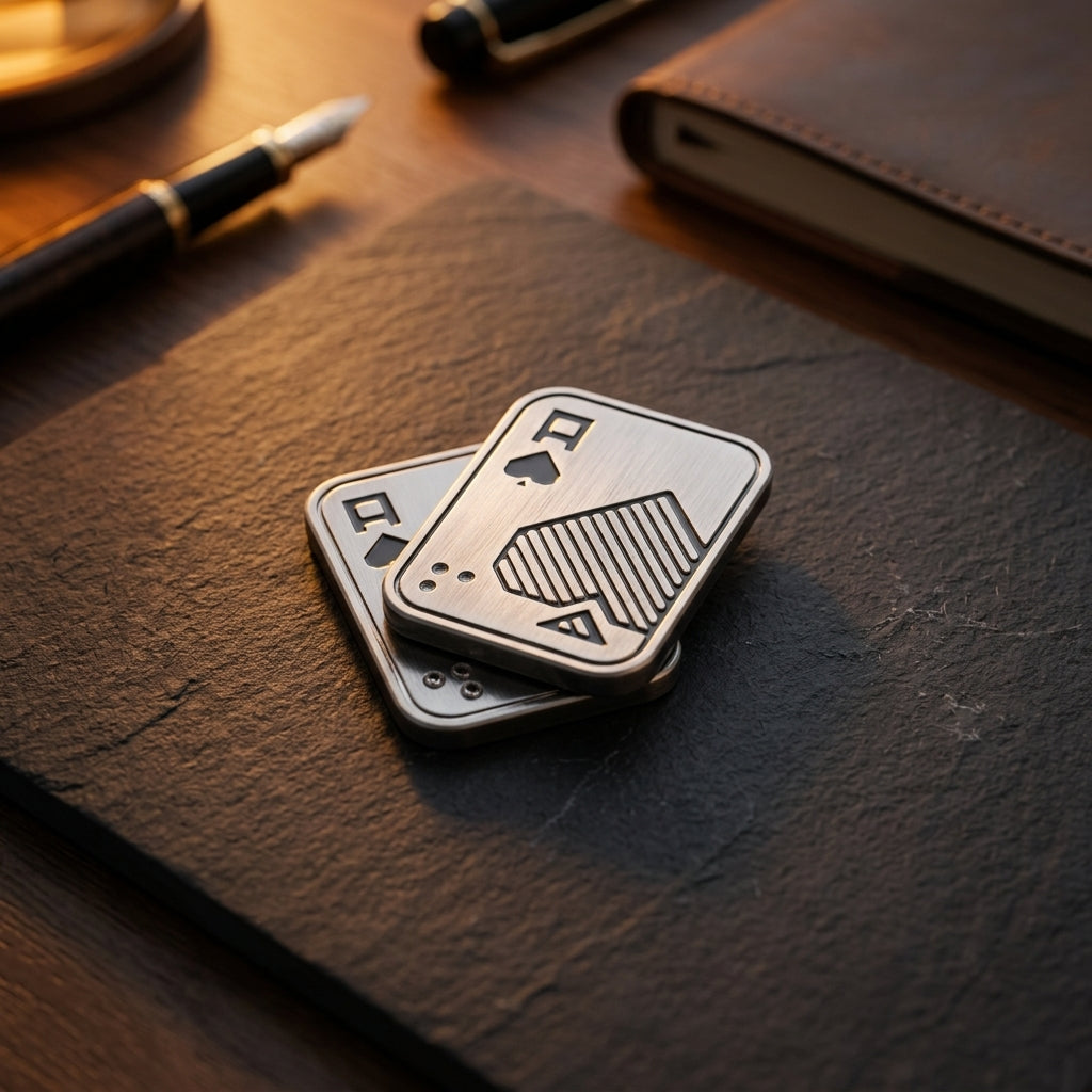 Apex Poker Push Card | Premium Metal Haptic Fidget Slider - Poker View