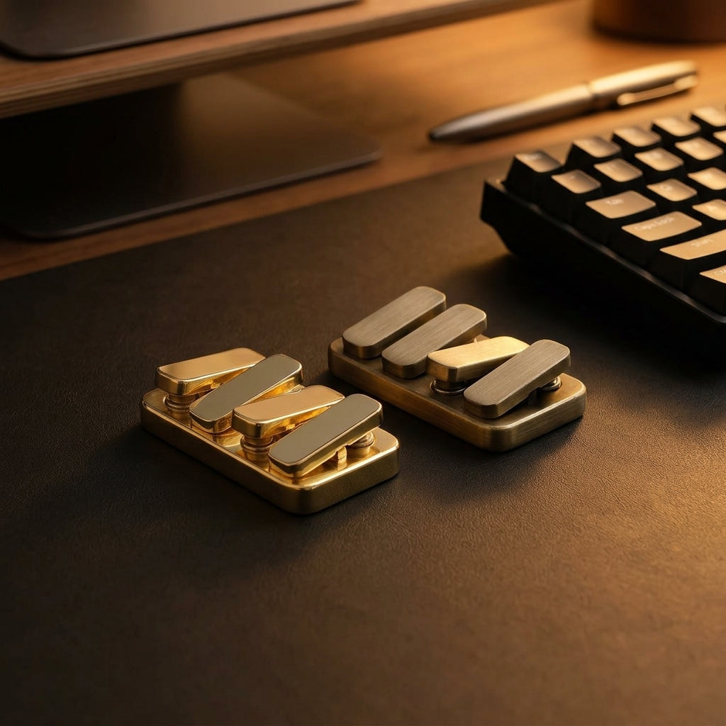 Apex Soundwave Haptic Slider | Premium Zinc Alloy Push Card - Lifestyle View