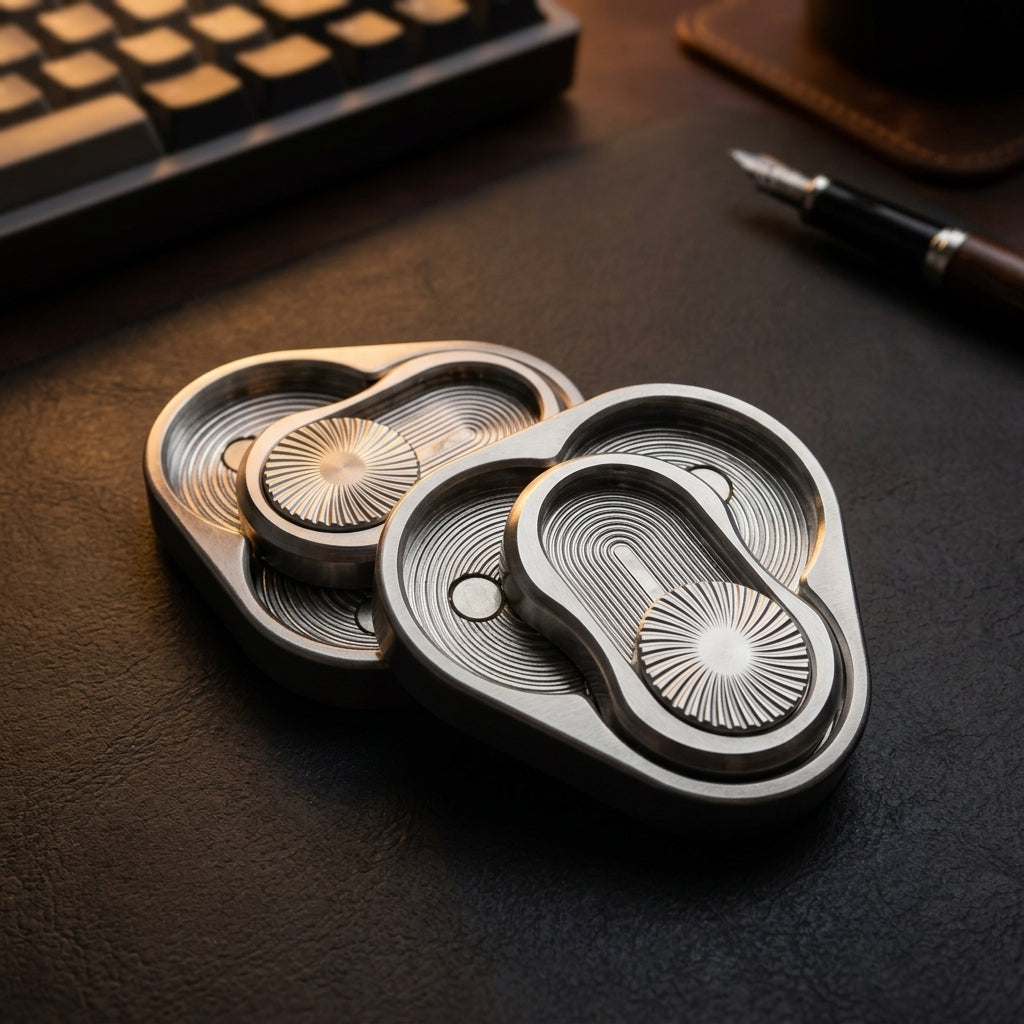 Titan Sunburst Haptic Coin | Premium Concentric Radial Dial Coin - 1 View