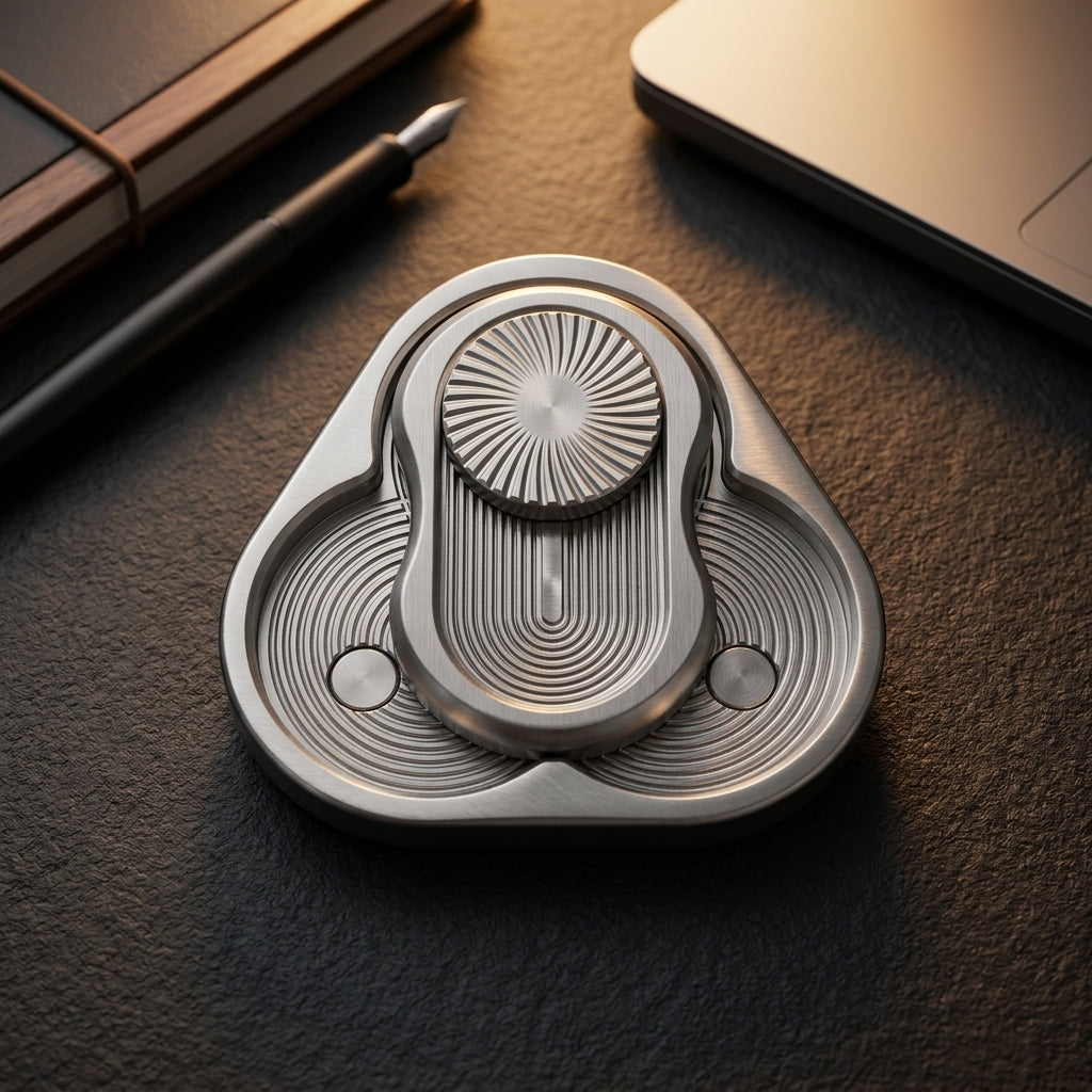 Titan Sunburst Haptic Coin | Premium Concentric Radial Dial Coin - Hero View