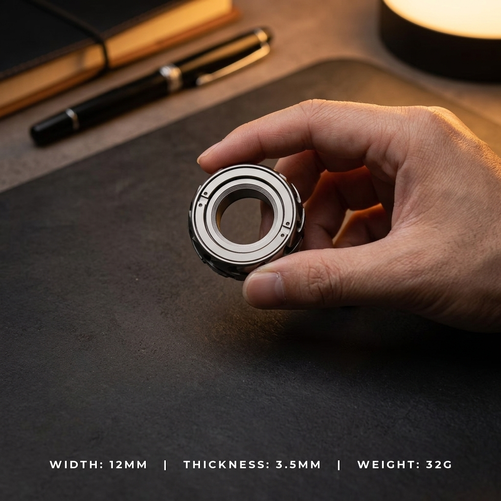 Vortex Haptic Ring | Premium EDC Watch-Bezel Fidget Ring - Tech View
